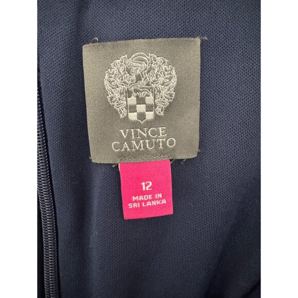 Vince Caumto Blue Halter Keyhole Print Maxi‎ Long Dress Size 12 Summer Wedding - Picture 4 of 5